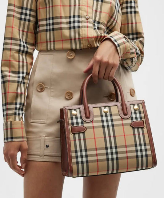 Cuero | Mini Vintage Check Two-handle Title Bag
