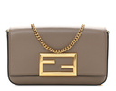 FENDI Vitello Palmellato Wallet on Chain with Pouches Tartufo