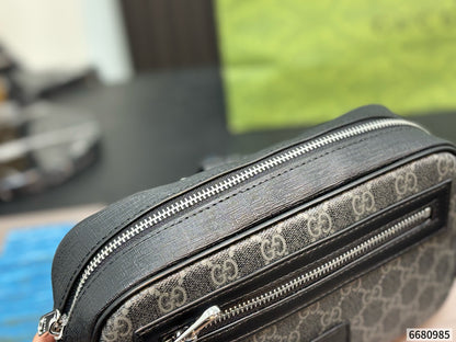 Cuero | Signature Monogram Zip Front Belt Bag - Graphite Grey Monogram