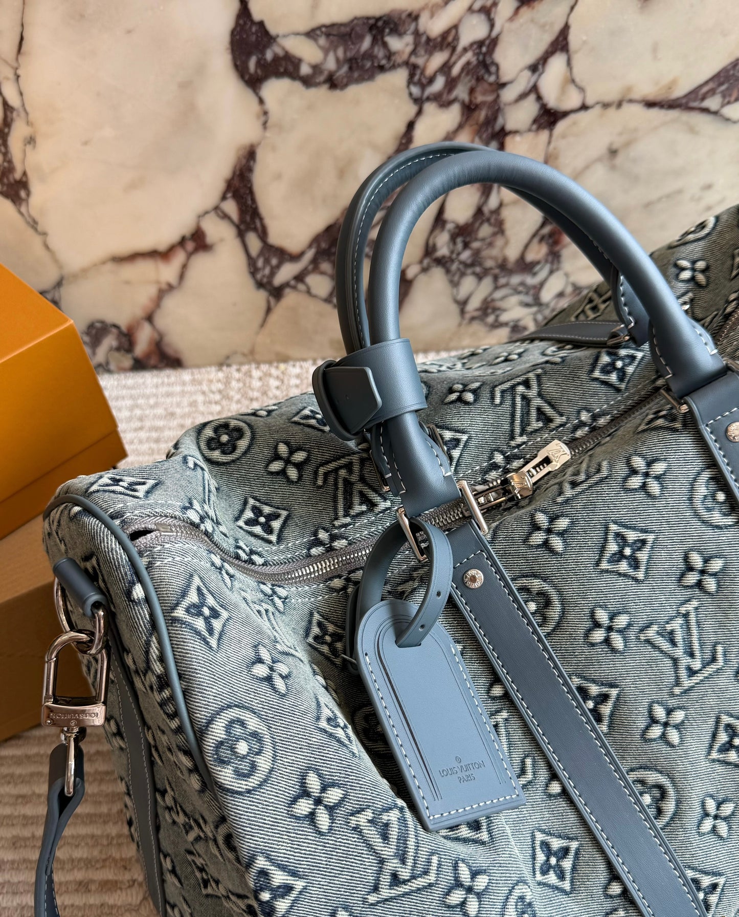 Cuero | Denim Monogram Duffle Bag