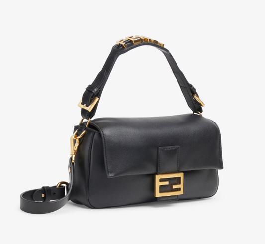 Cuero | Baguette Black nappa leather bag