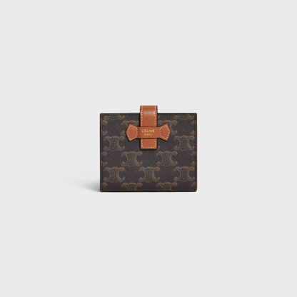 Cuero | Small Strap Wallet in Triomphe Canvas and lambskin