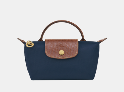 Cuero | Le Pliage Pouch with handle Navy
