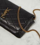Saint Laurent Gaby quilted leather phone pouch