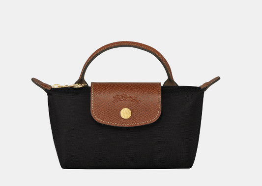 Cuero | Le Pliage Pouch with handle Black