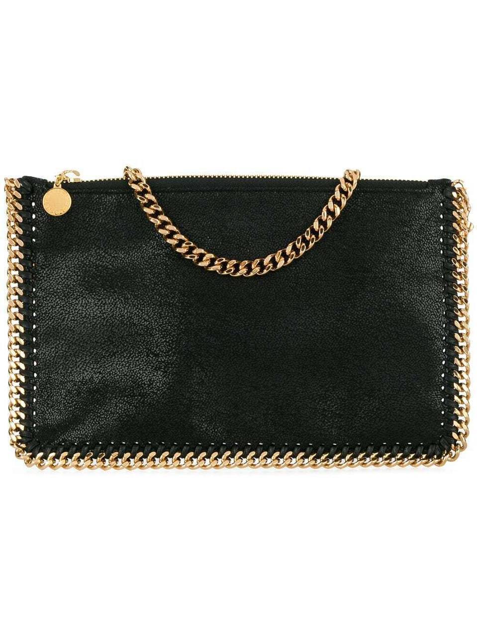 Cuero | NWT NEW women's black gold Falabella Clutch Bag