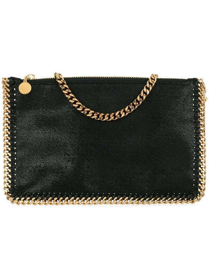 Cuero | NWT NEW women's black gold Falabella Clutch Bag