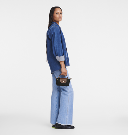 Cuero | Le Pliage Pouch with handle Black