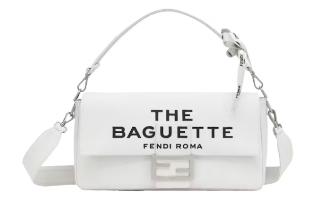 Cuero | by Maxi Baguette White Canvas Bag