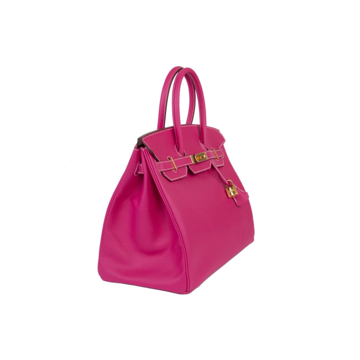 Cuero | Birkin Hot Pink Leather Gold Hardware