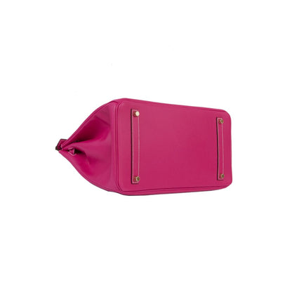 Cuero | Birkin Hot Pink Leather Gold Hardware