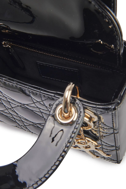 Cuero | Mini Bag Black Patent Cannage Calfskin Women