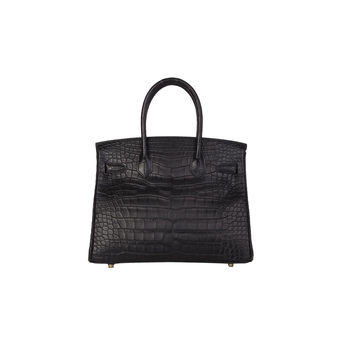 Cuero | Black Matte Crocodile Birkin Bag