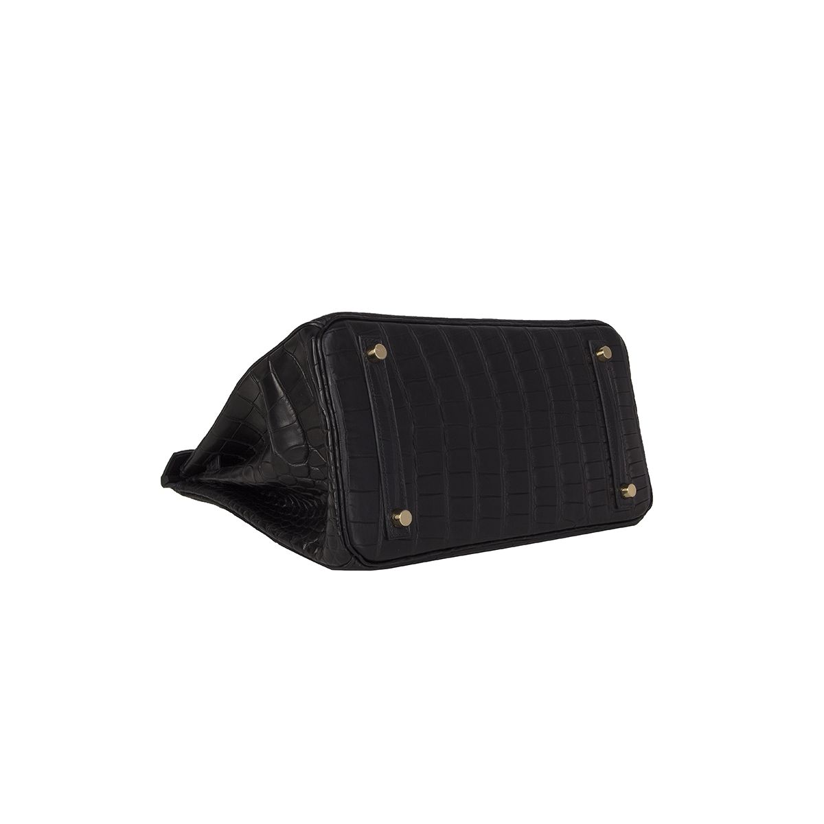 Cuero | Black Matte Crocodile Birkin Bag