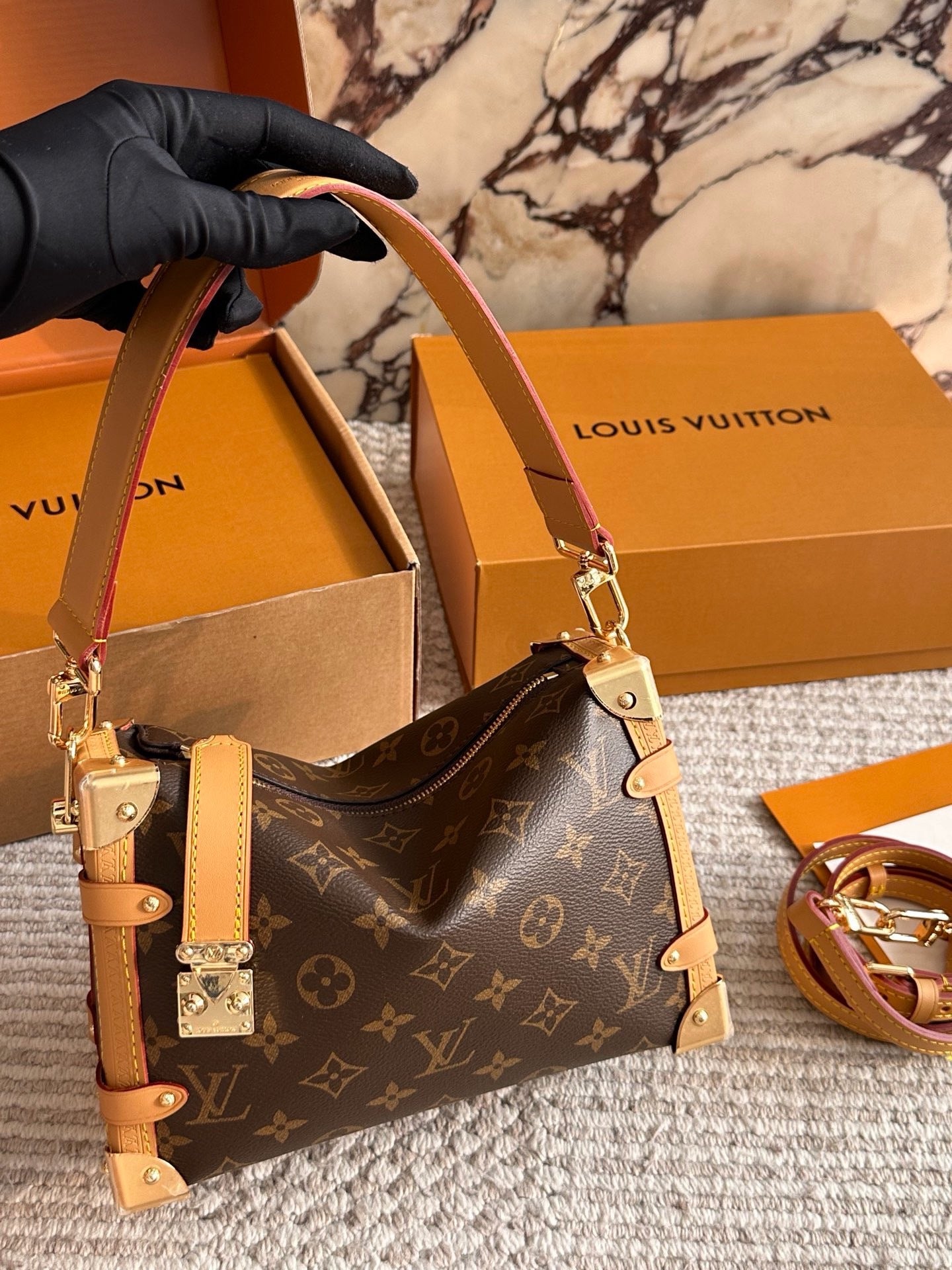 Cuero | Monogram Trunk Shoulder Bag
