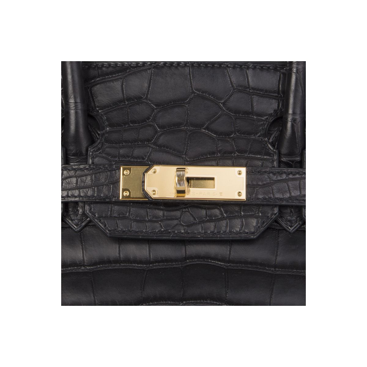 Cuero | Black Matte Crocodile Birkin Bag