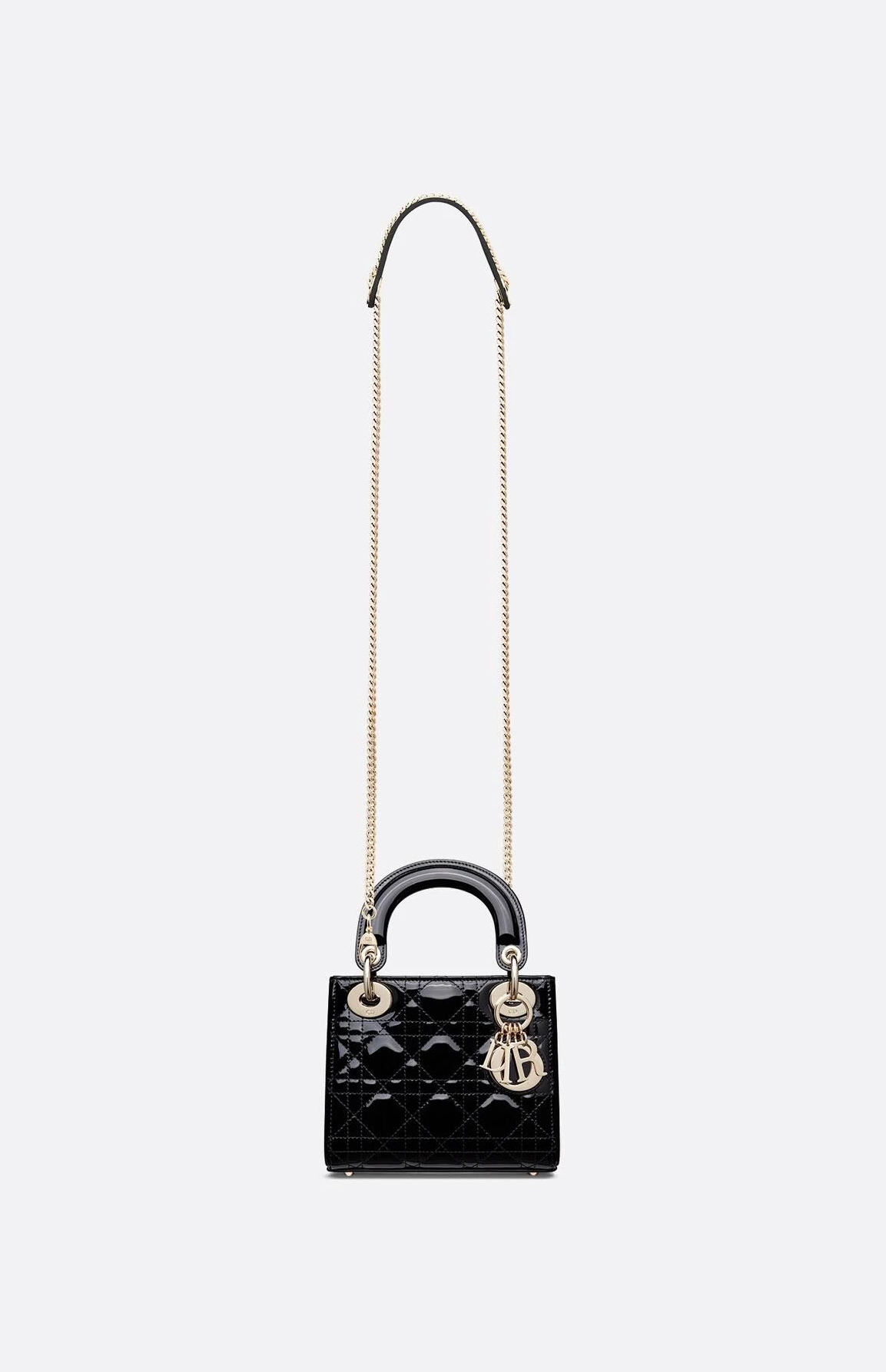 Cuero | Mini Bag Black Patent Cannage Calfskin Women