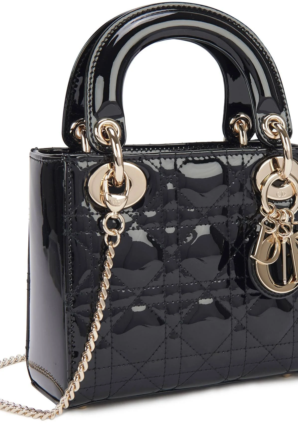 Cuero | Mini Bag Black Patent Cannage Calfskin Women