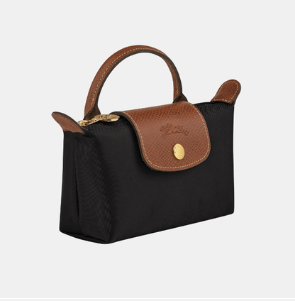 Cuero | Le Pliage Pouch with handle Black