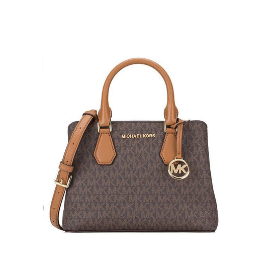 Cuero | PRE-LOVED Camille Small Logo and Leather Satchel In Brown
