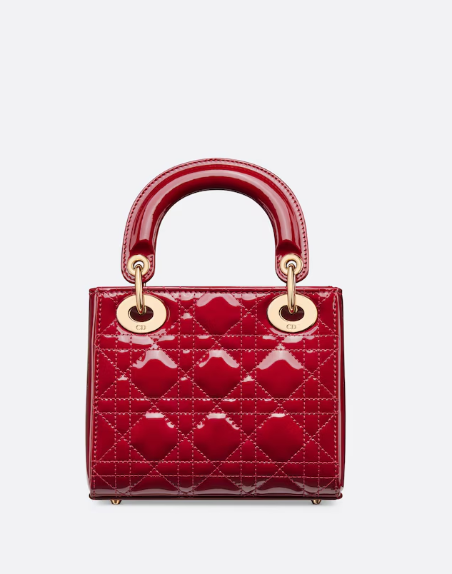 Cuero | Mini Lady Bag Cherry Red Patent Cannage Calfskin