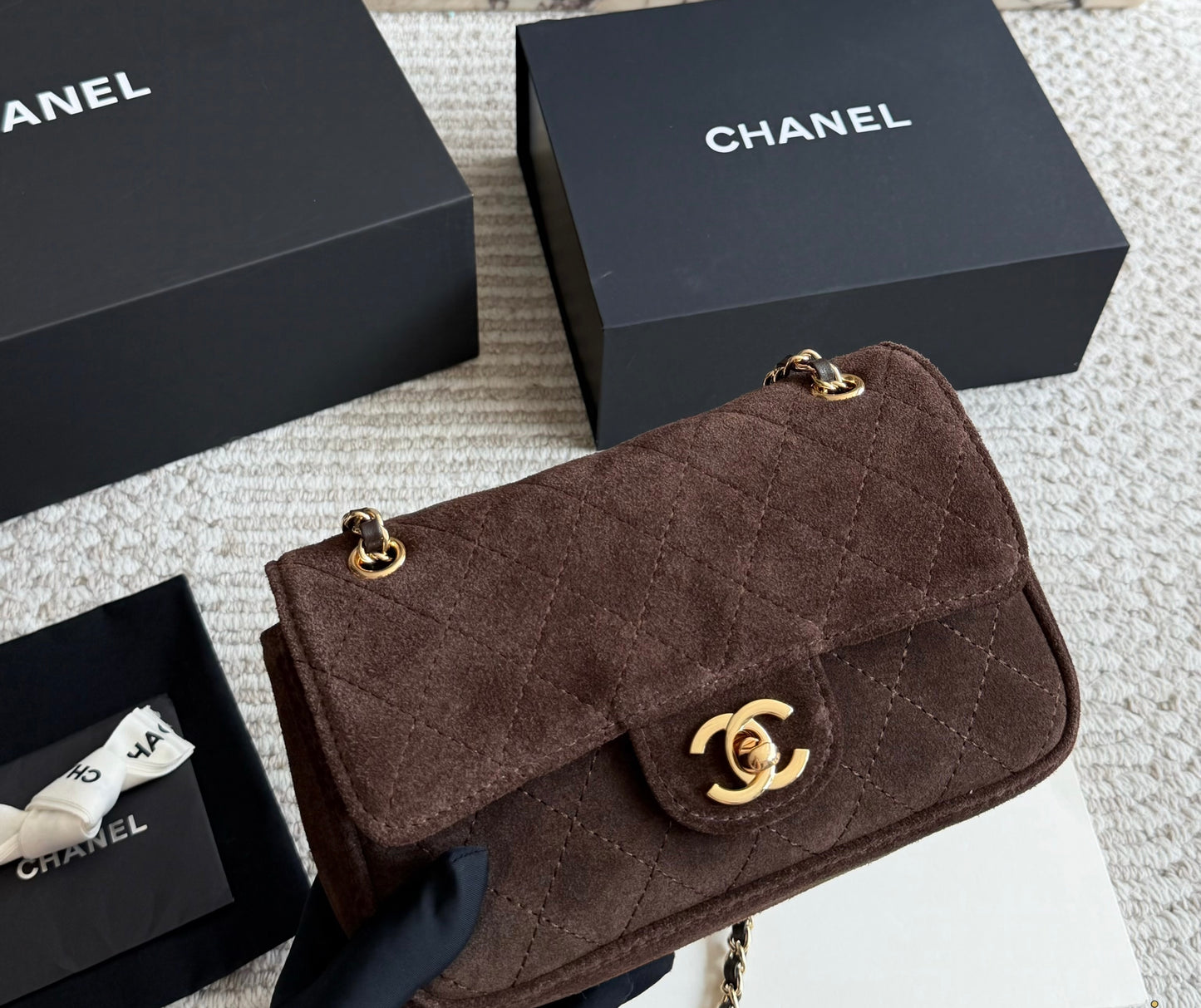 Cuero | Quilted Suede Flap Bag