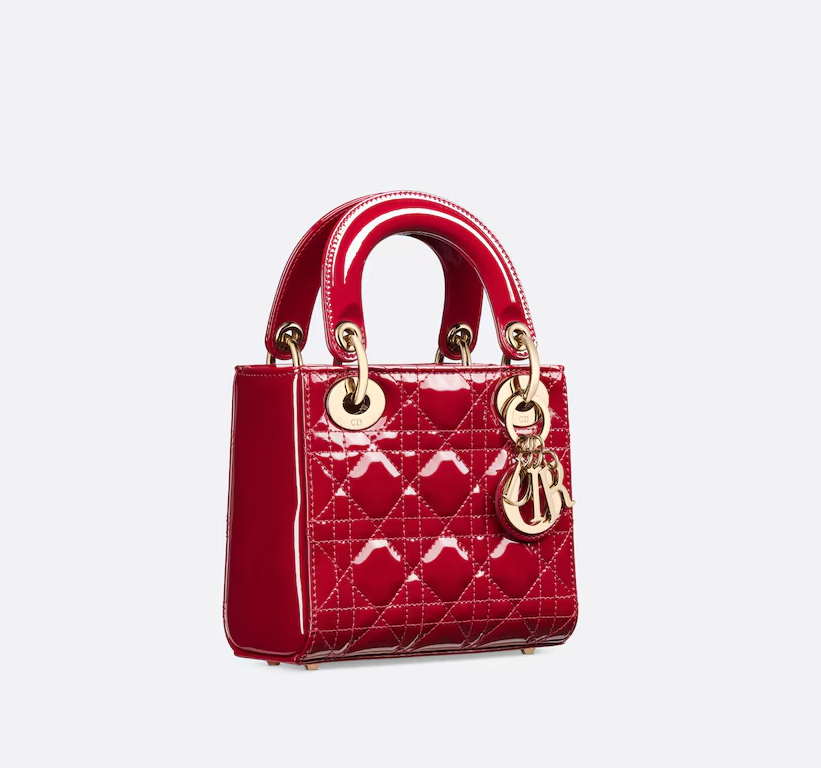 Cuero | Mini Lady Bag Cherry Red Patent Cannage Calfskin