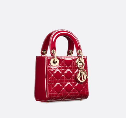 Cuero | Mini Lady Bag Cherry Red Patent Cannage Calfskin