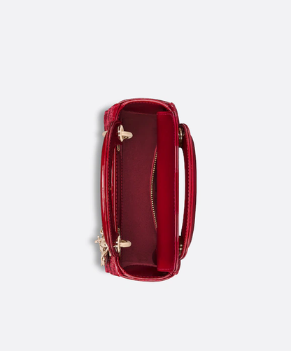 Cuero | Mini Lady Bag Cherry Red Patent Cannage Calfskin