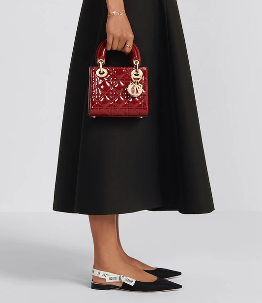 Cuero | Mini Lady Bag Cherry Red Patent Cannage Calfskin