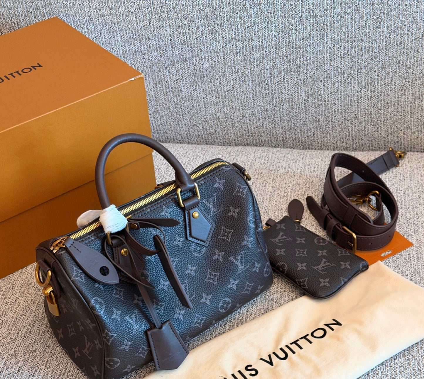 Cuero | Dark Brown Monogram Duffle Bag