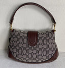 Coach Soho Shoulder Bag – Signature Canvas with Brown Leather