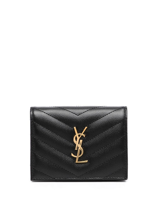 Cuero | Yves Laurent Black Small Wallet