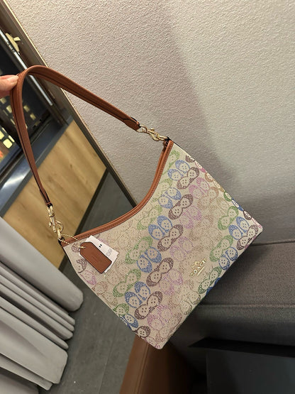 Cuero | Signature Rhinestone Shoulder Bag - Beige Multi