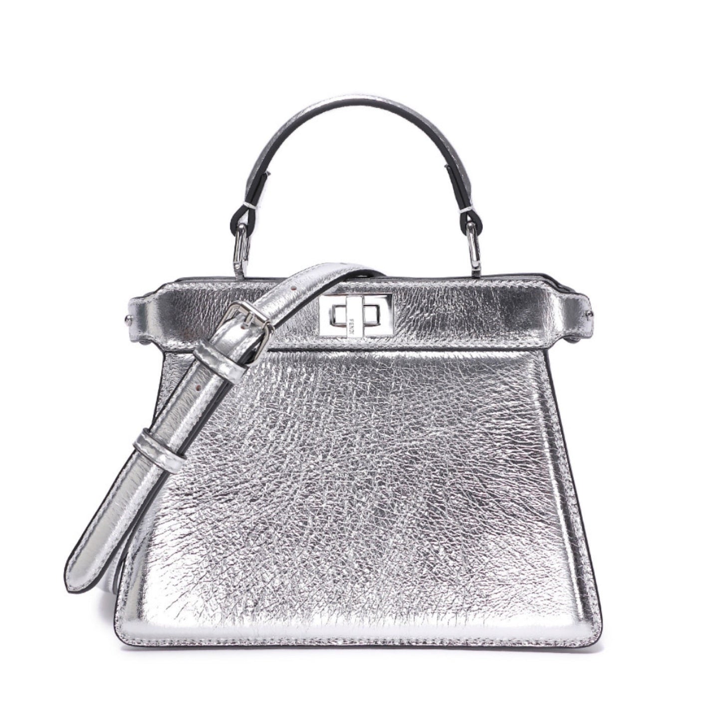 Cuero | Peekaboo Silver Leather Bag