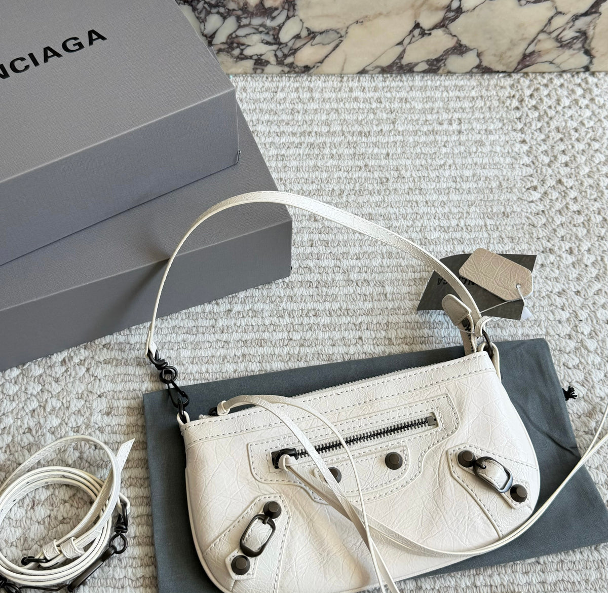 Cuero | Crackle Leather Mini Shoulder Bag