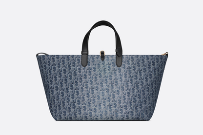 Cuero | Large Toujours Blue Denim Oblique Jacquard Bag