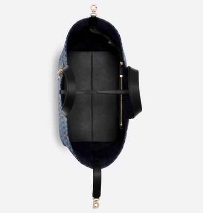 Cuero | Large Toujours Blue Denim Oblique Jacquard Bag