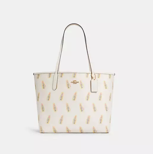 Cuero | Original City Tote Bag With Lipstick Print