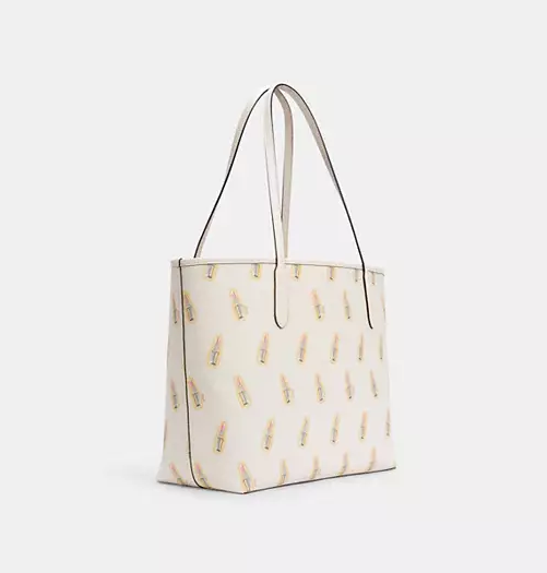 Cuero | Original City Tote Bag With Lipstick Print