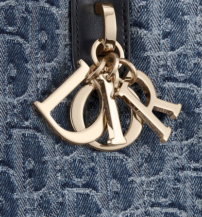Cuero | Large Toujours Blue Denim Oblique Jacquard Bag