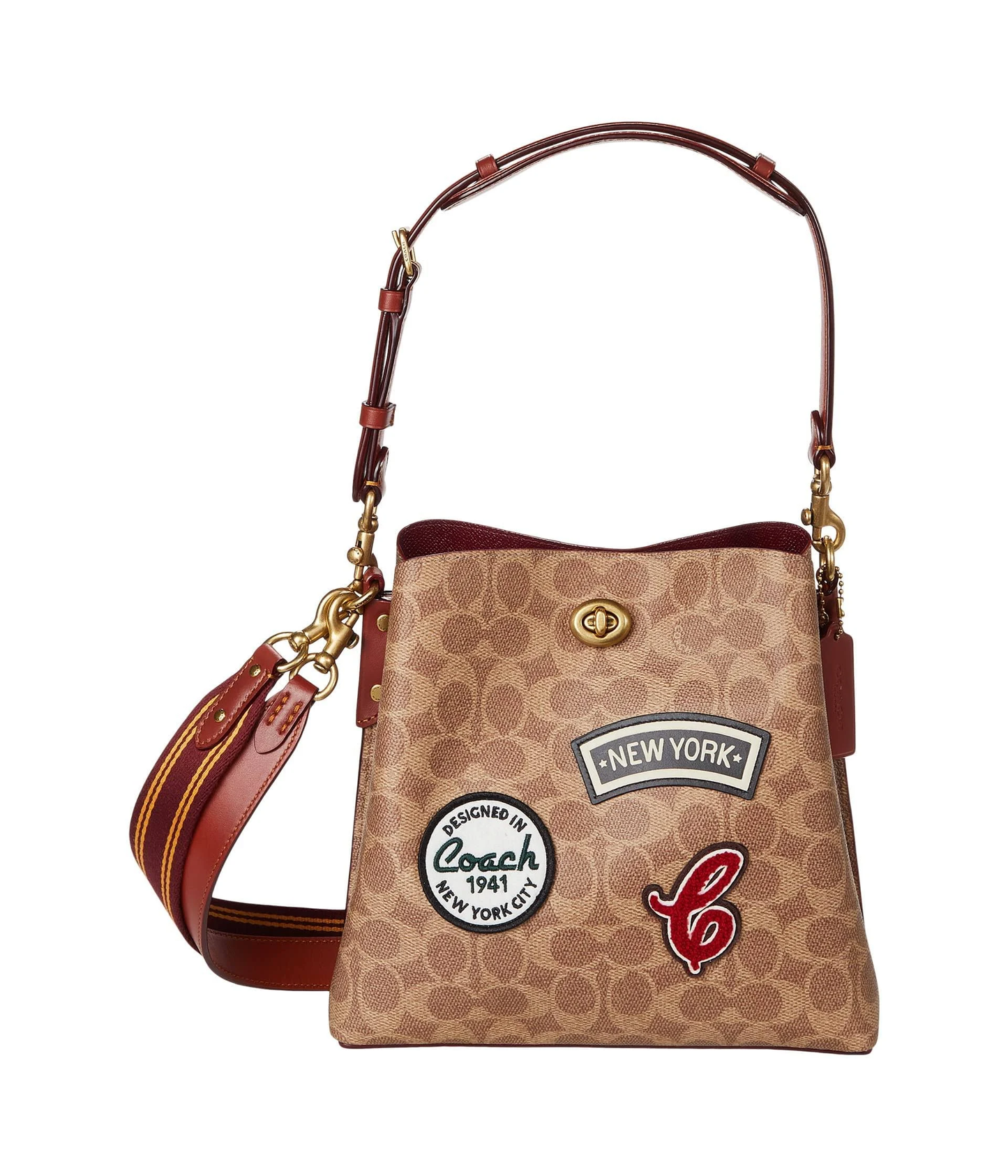 Cuero | Willow Signature Canvas Patches Bucket Bag
