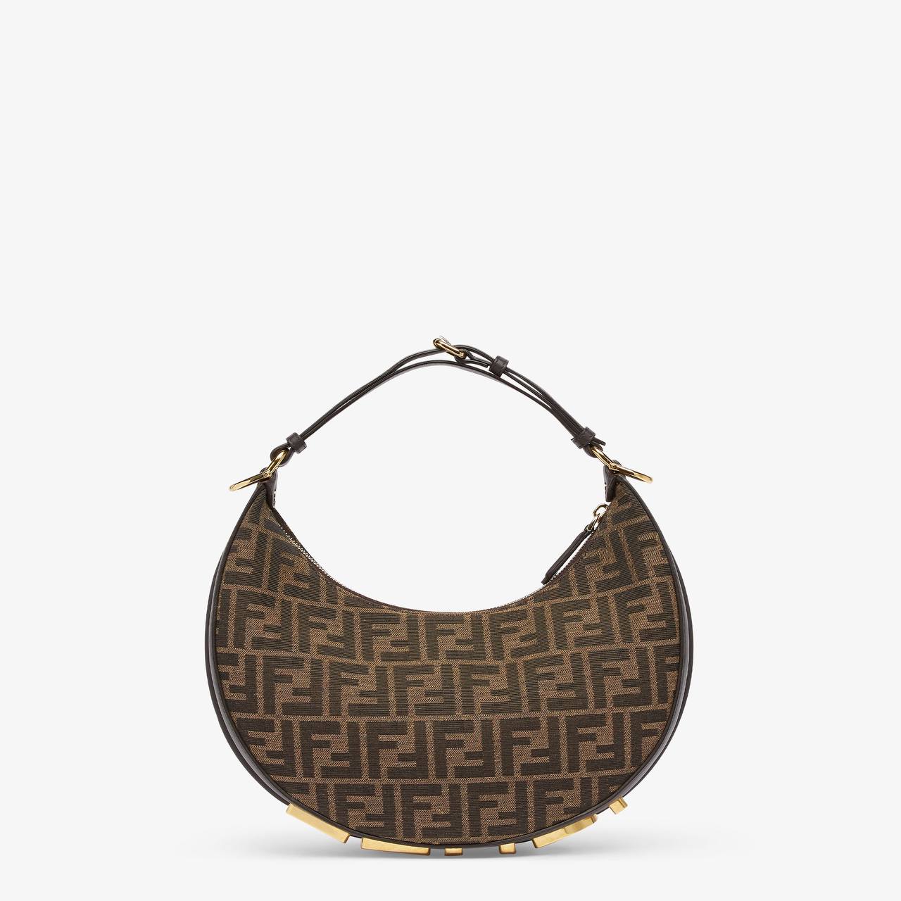 Cuero | Fendigraphy Small Brown FF fabric bag