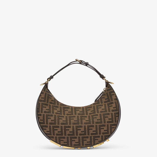 Cuero | Fendigraphy Small Brown FF fabric bag