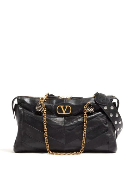 Cuero | Garavani 'Panthia' chevron-print shoulder bag