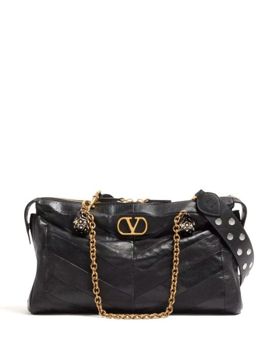 Cuero | Garavani 'Panthia' chevron-print shoulder bag