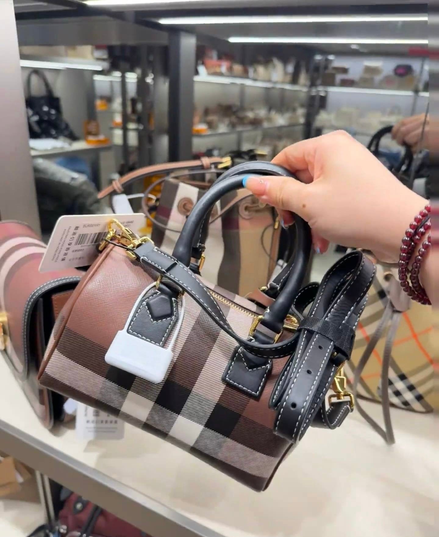 Cuero | mini check padlock tote bag