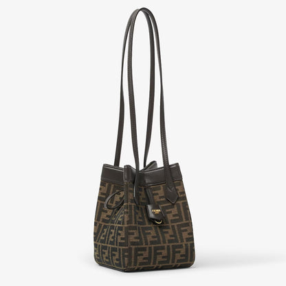 Cuero | Origami Mini Brown FF jacquard fabric mini bag