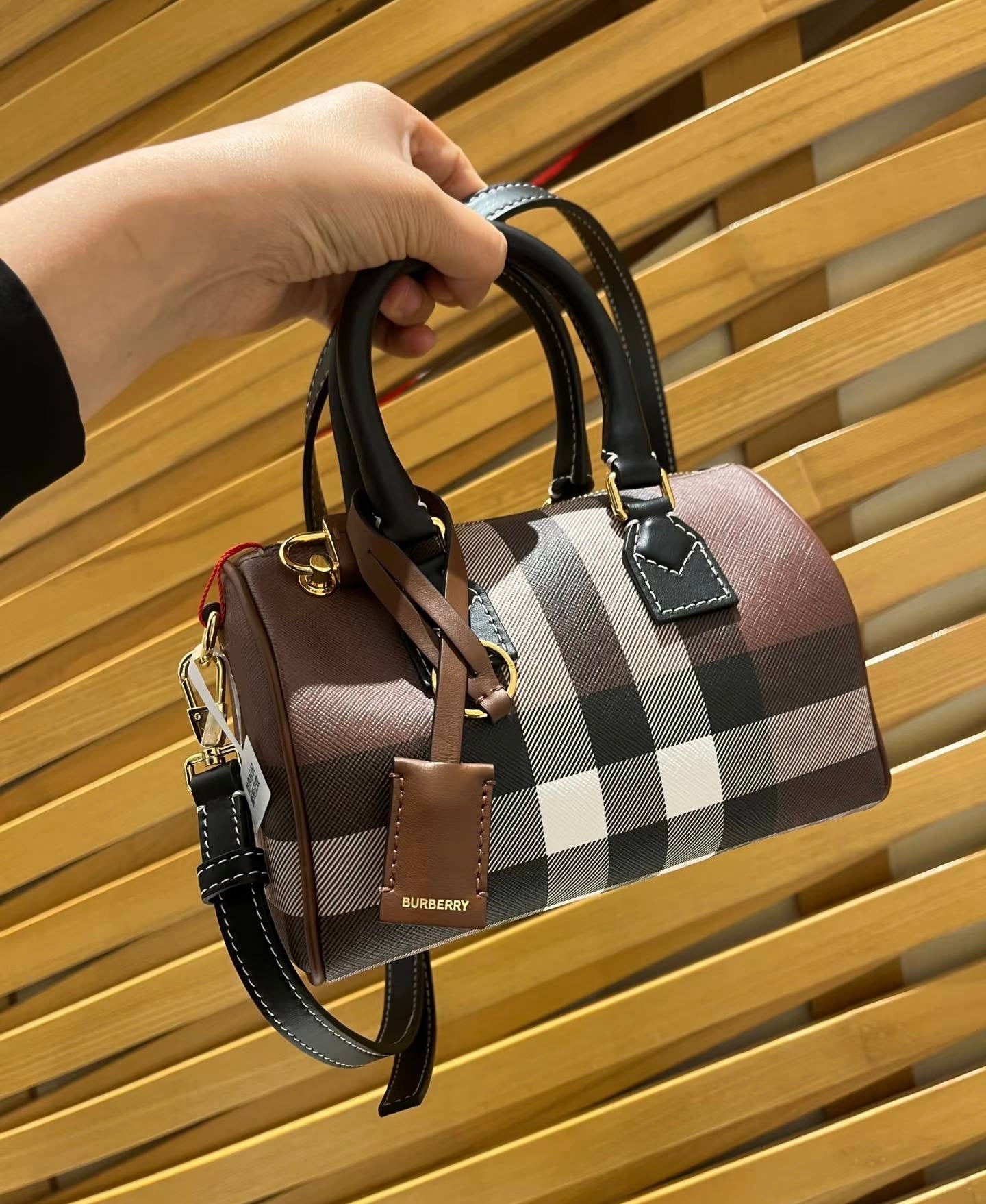 Cuero | mini check padlock tote bag