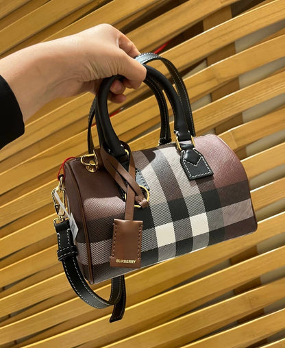 Cuero | mini check padlock tote bag